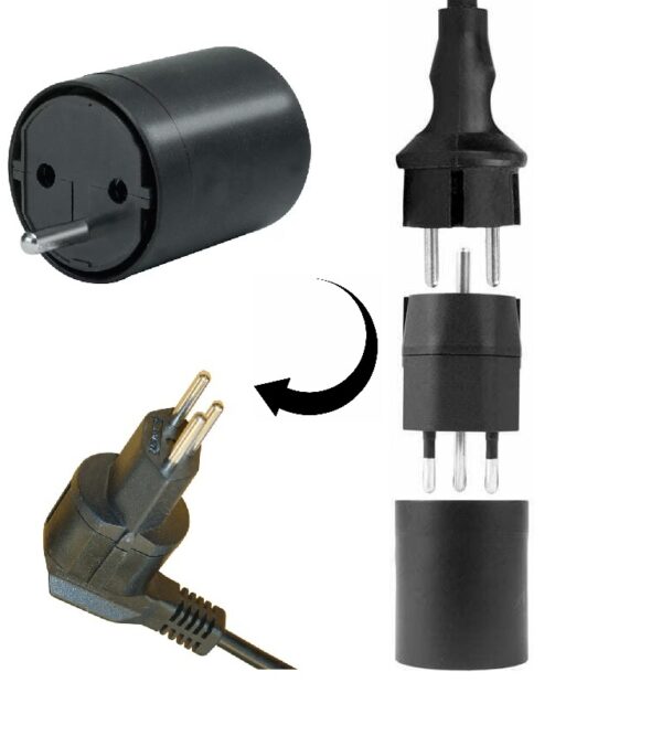 Adaptateur de prise fixe Euro - CH Schuko – DALC Lausanne